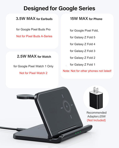 3 In 1 Fast Wireless Charger for Google Pixel Fold Series - The Pixel Store