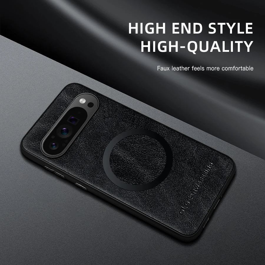 Anti-Fingerprint Leather Magnetic Case for Google Pixel 10 / 9 / 8