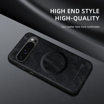 Anti-Fingerprint Leather Magnetic Case for Google Pixel 10 / 9 / 8