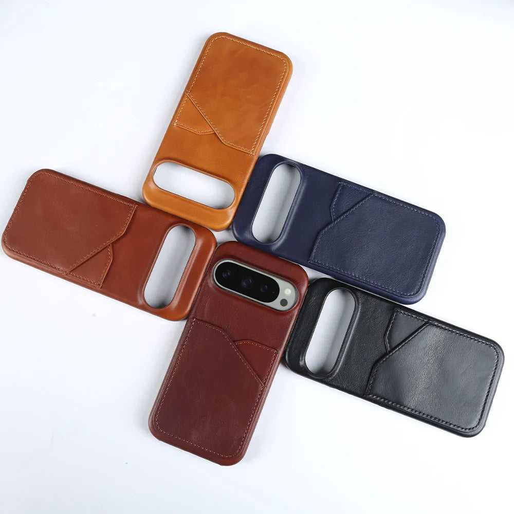 Premium Leather Card Holder Case for Google Pixel 10 / 9 / 8