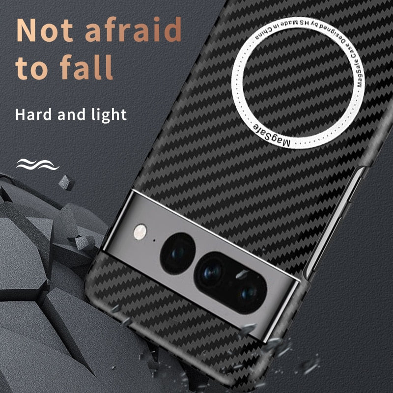 Wireless Carbon Fiber Phone Case For Google Pixel 7 - The Pixel Store