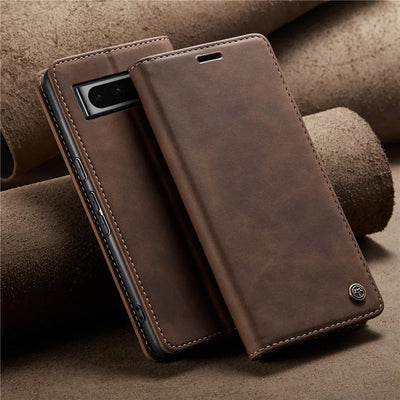 Magnetic Leather Case with Card Holder for Google Pixel Series - The Pixel Store