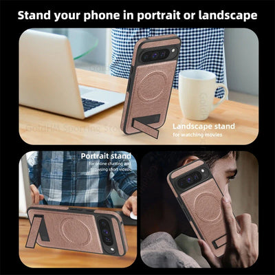 Leather Magnetic Case with Stand for Google Pixel 10