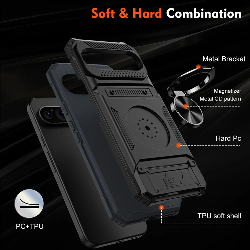 Armor Card Slot Case with Stand for Google Pixel 9
