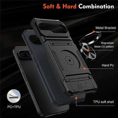Armor Card Slot Case with Stand for Google Pixel 9