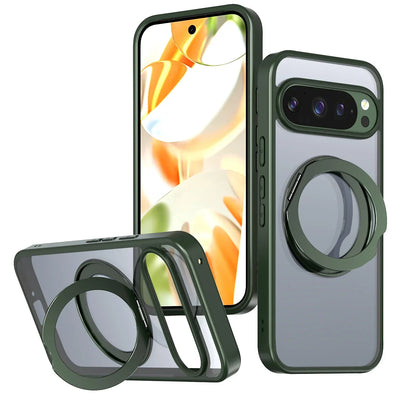 Clear Magnetic Ring Kickstand Case for Google Pixel 10 / 9