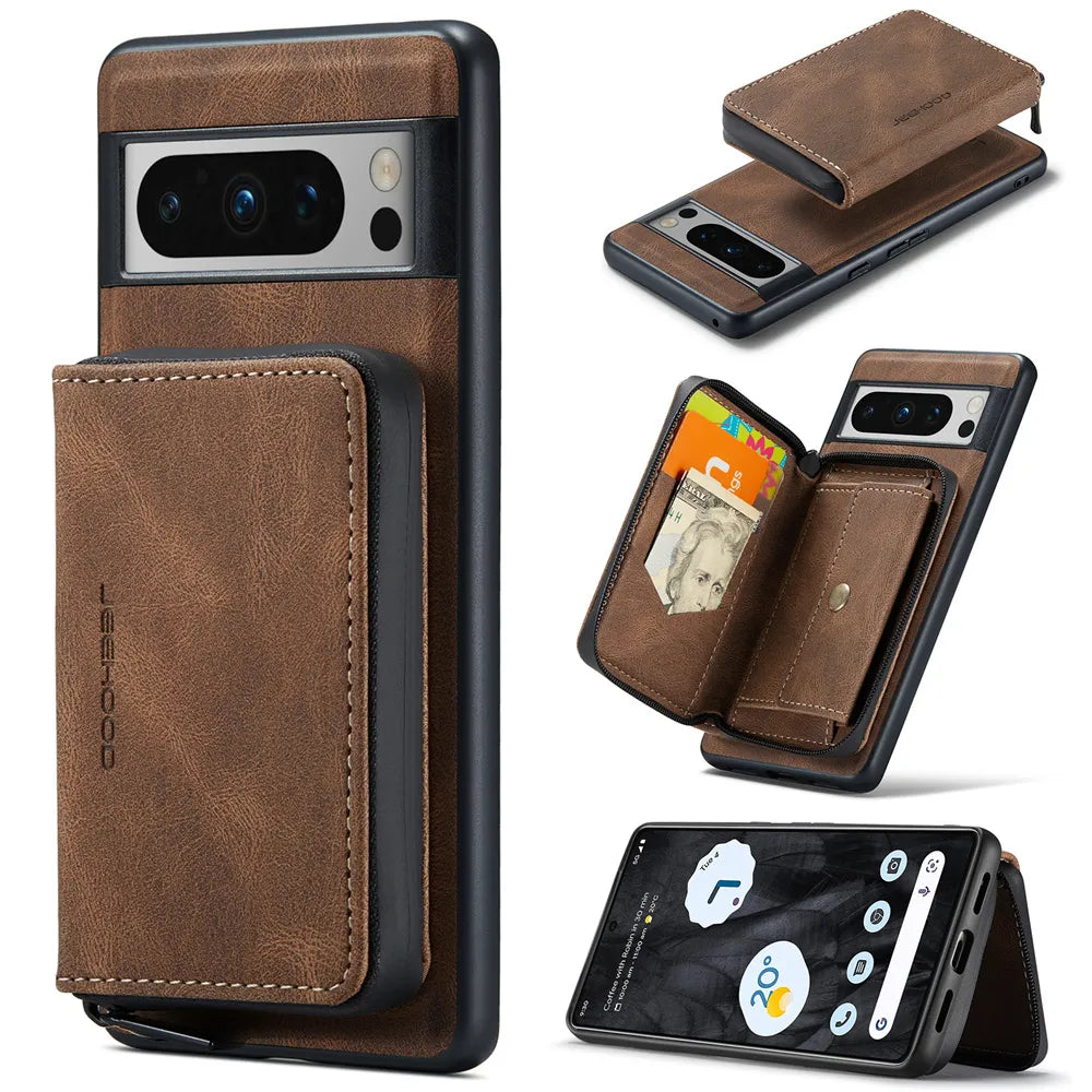Luxury Magnetic Leather Case with Detachable Wallet for Google Pixel 8 Series - The Pixel Store
