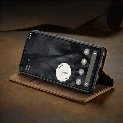 Magnetic Leather Case with Card Holder for Google Pixel Series - The Pixel Store