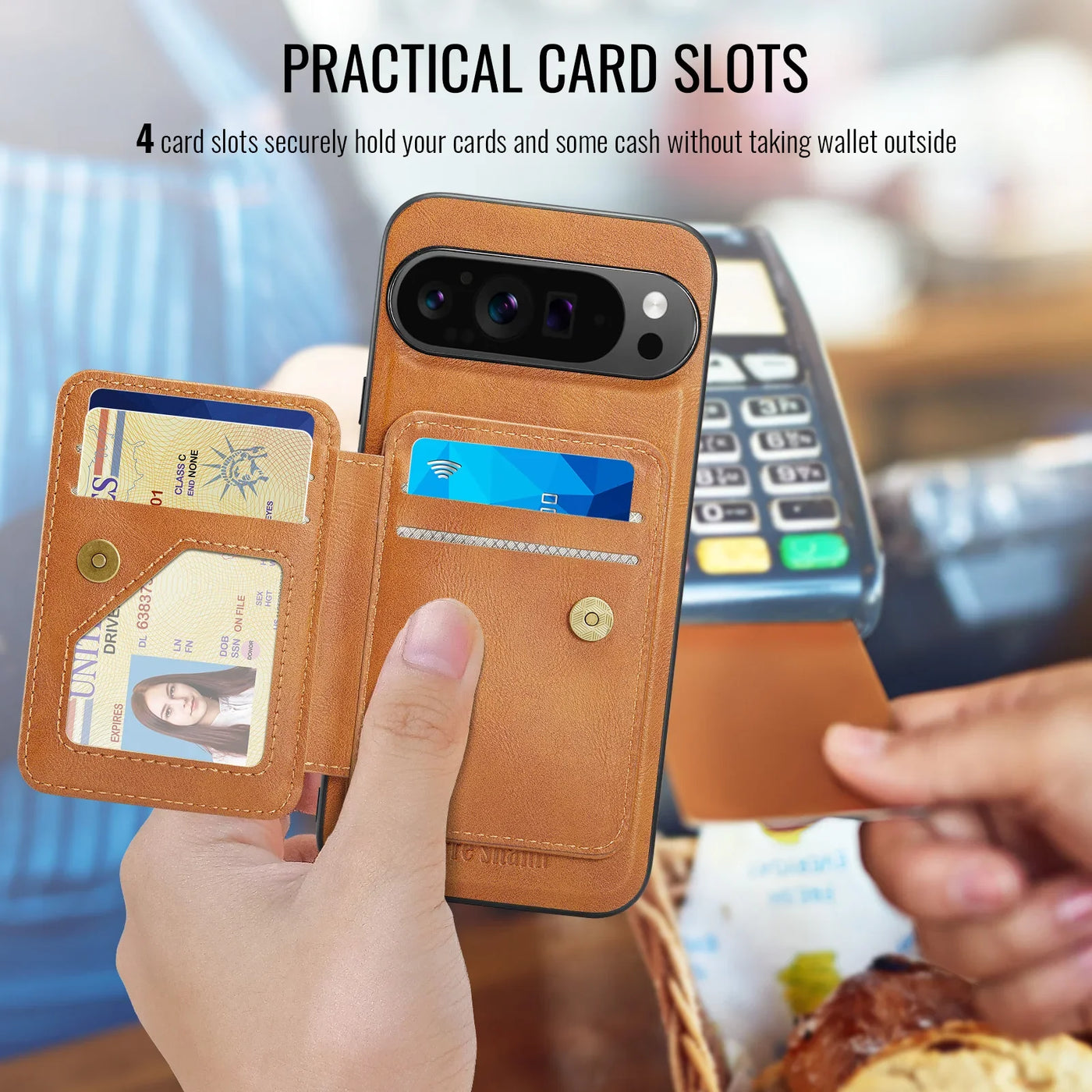 Leather Case with Detachable Magnetic Wallet For Pixel Series - The Pixel Store