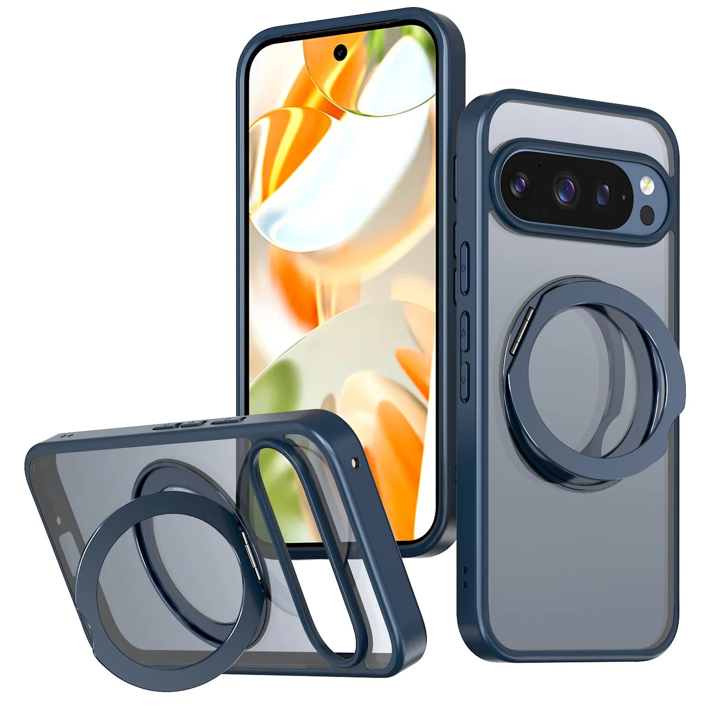 Clear Magnetic Ring Kickstand Case for Google Pixel 10 / 9
