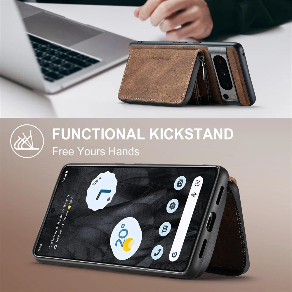 Luxury Magnetic Leather Case with Detachable Wallet for Google Pixel 8 Series - The Pixel Store