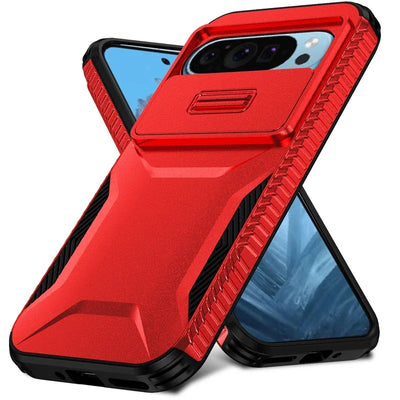 Rugged Armor Case with Slide Camera for Google Pixel 10 / 9 / 8