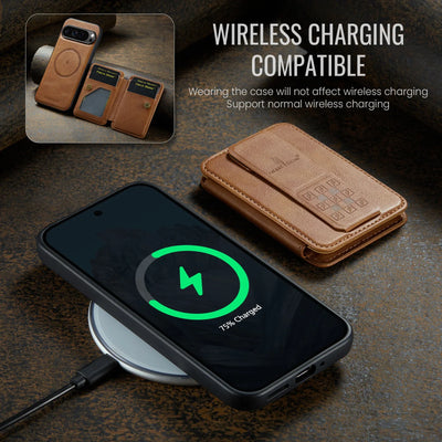 Leather Case with Detachable Magnetic Wallet For Pixel Series - The Pixel Store
