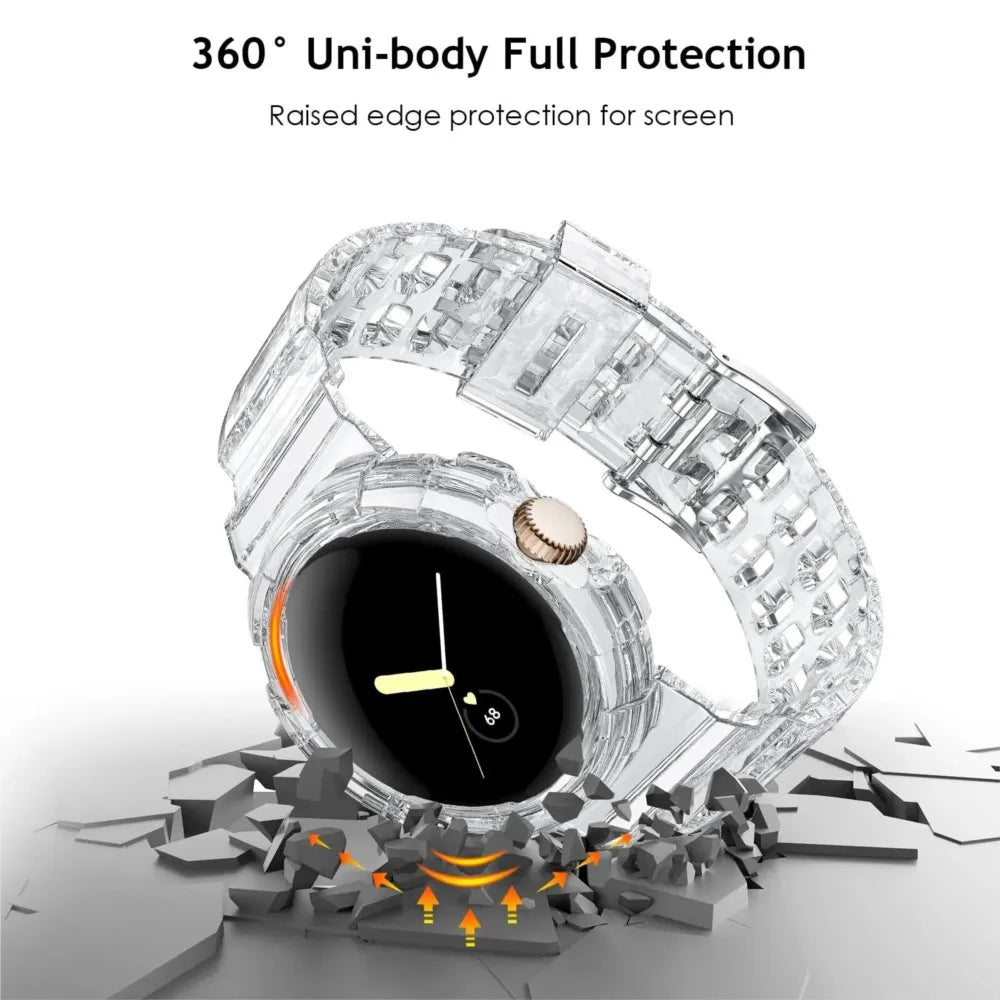 Clear Shockproof Strap Case for Google Pixel Watch 4