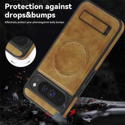 Leather Magnetic Case with Stand for Google Pixel 10