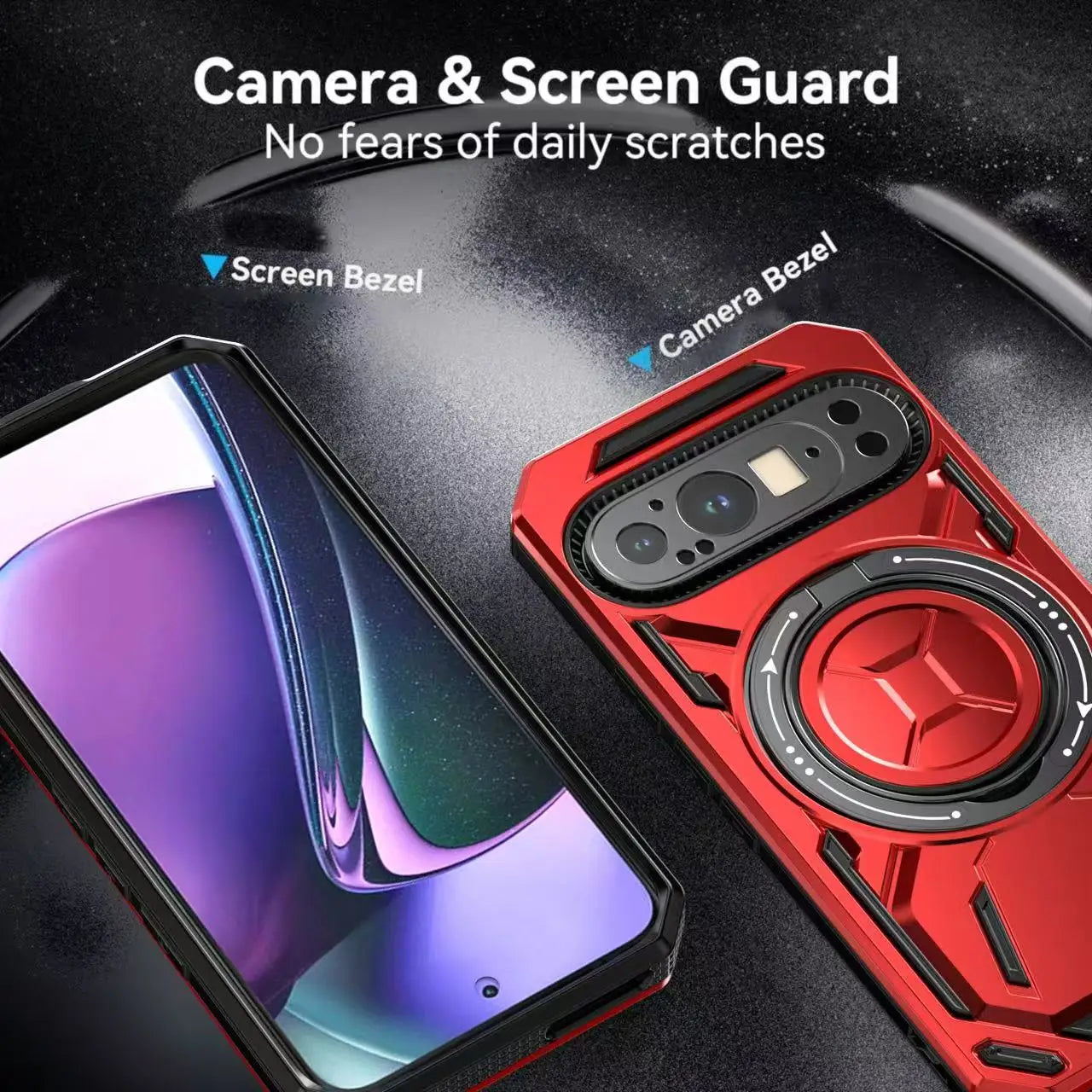 Rugged Armor Ring Case with Kickstand - The Pixel Store