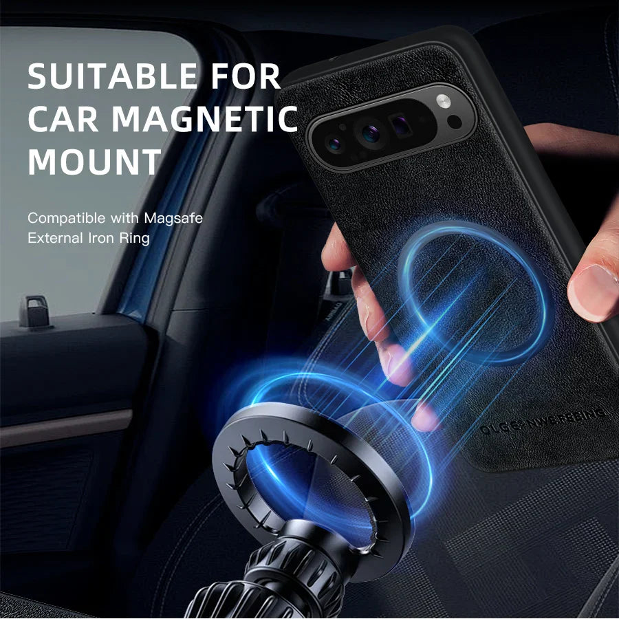 Anti-Fingerprint Leather Magnetic Case for Google Pixel 10 / 9 / 8