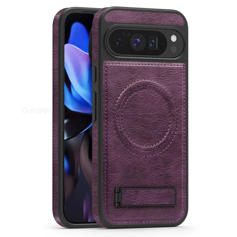 Leather Magnetic Case with Stand for Google Pixel 10