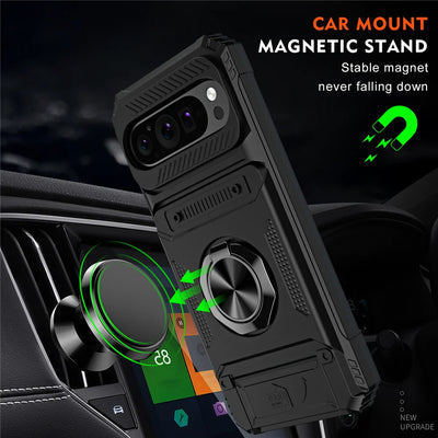 Armor Card Slot Case with Stand for Google Pixel 9