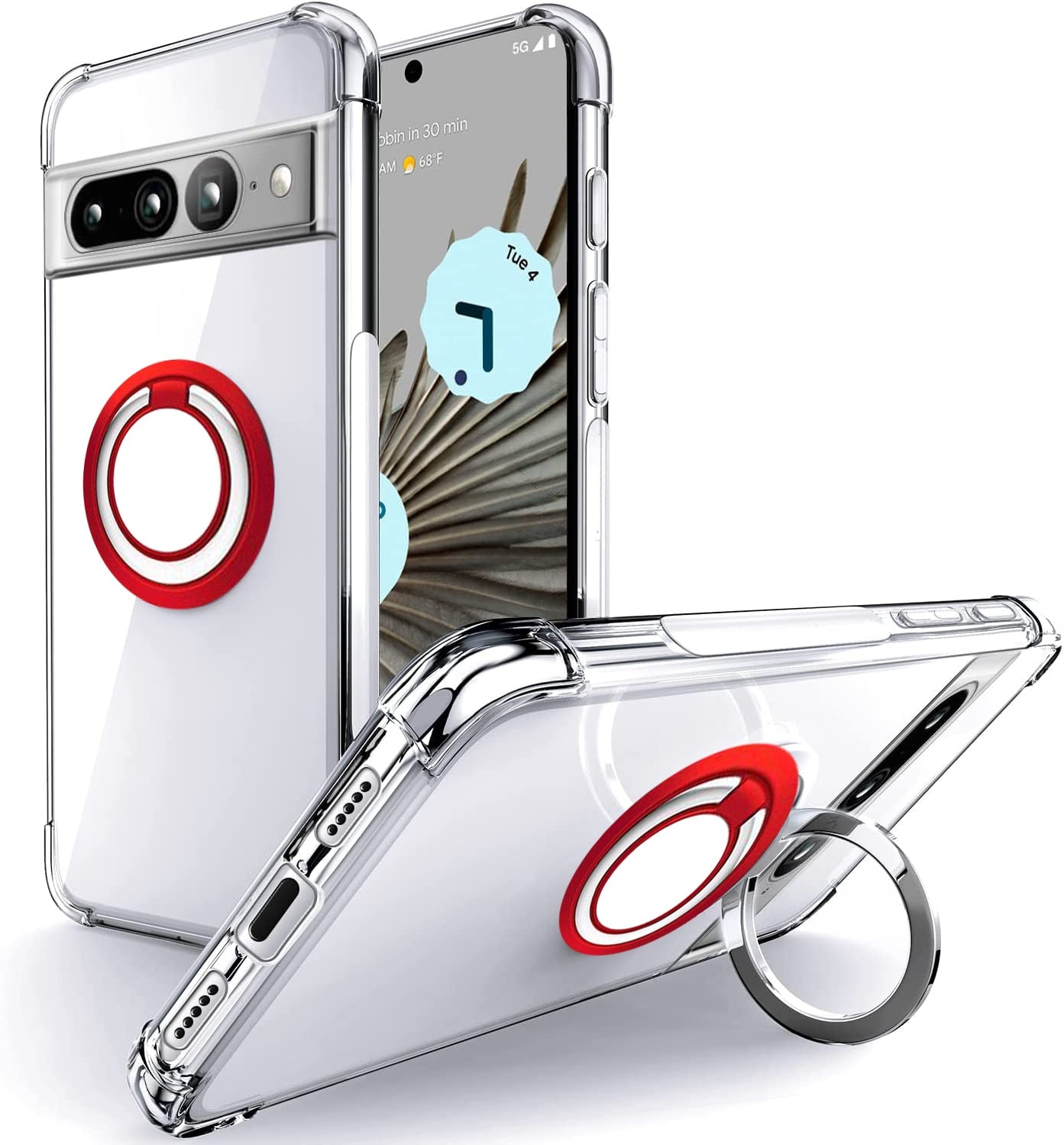 Ring Holder Shockproof Phone Case For Google Pixel 7 Pro - The Pixel Store