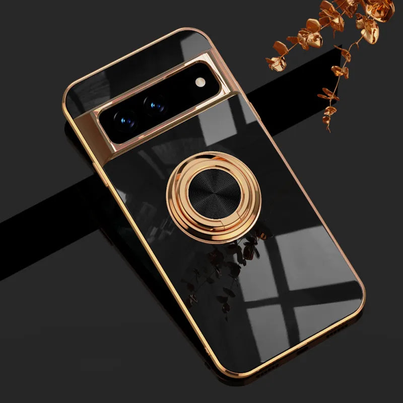 Luxury Electroplating Case with Ring Holder for Google Pixel 8 / 8 Pro