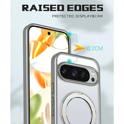 Clear Magnetic Ring Kickstand Case for Google Pixel 10 / 9