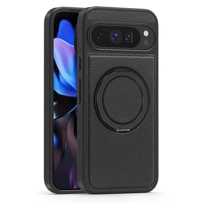 Leather Ring Case with Stand for Google Pixel 10 / 9 / 8