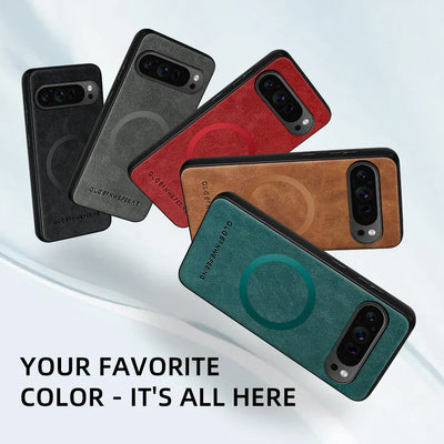 Anti-Fingerprint Leather Magnetic Case for Google Pixel 10 / 9 / 8