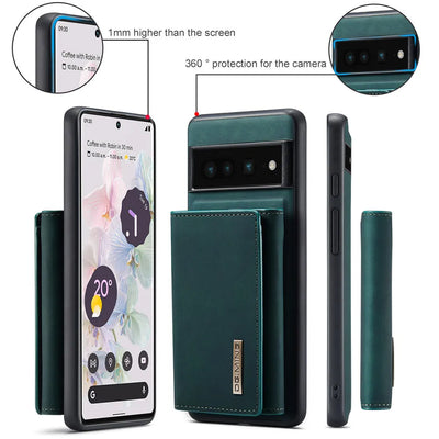 2 in 1 Magnetic Leather Case with Detachable Wallet For Google Pixel Series - The Pixel Store