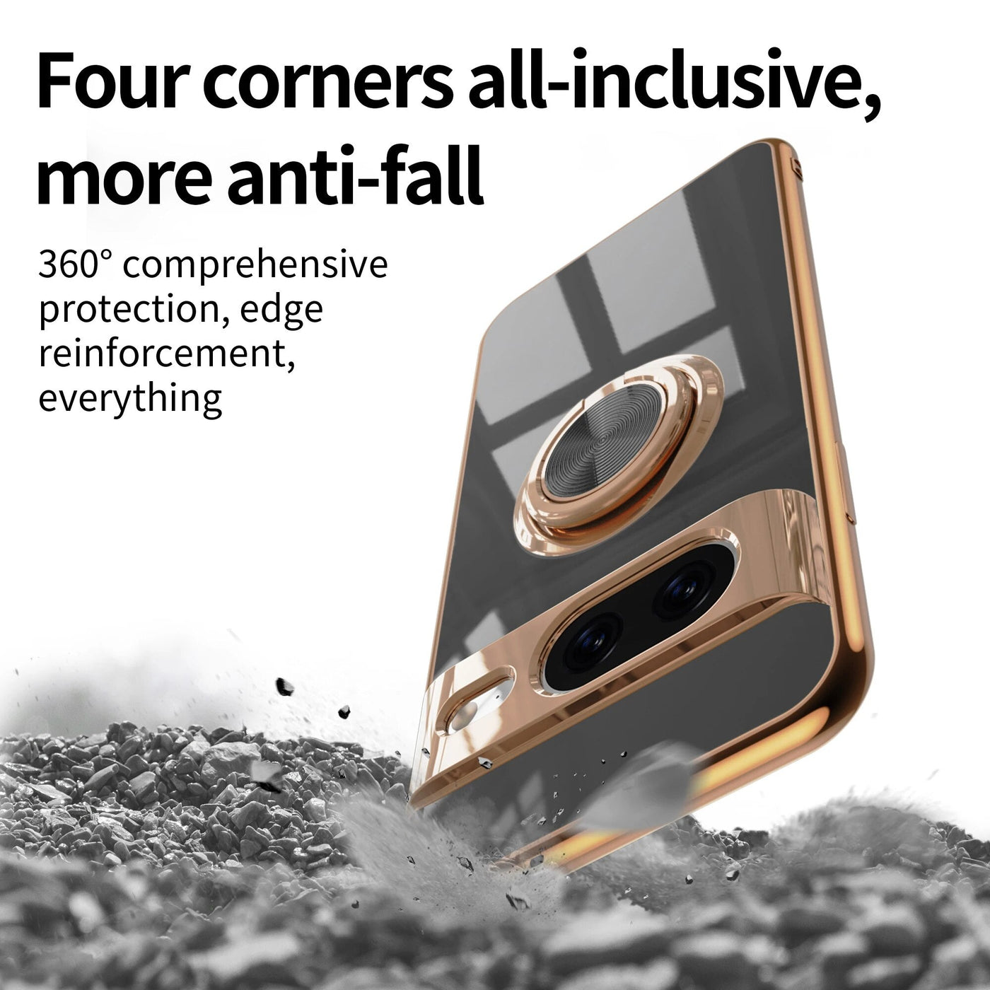 Luxury Electroplating Case with Ring Holder For Google Pixel 8 Series - The Pixel Store