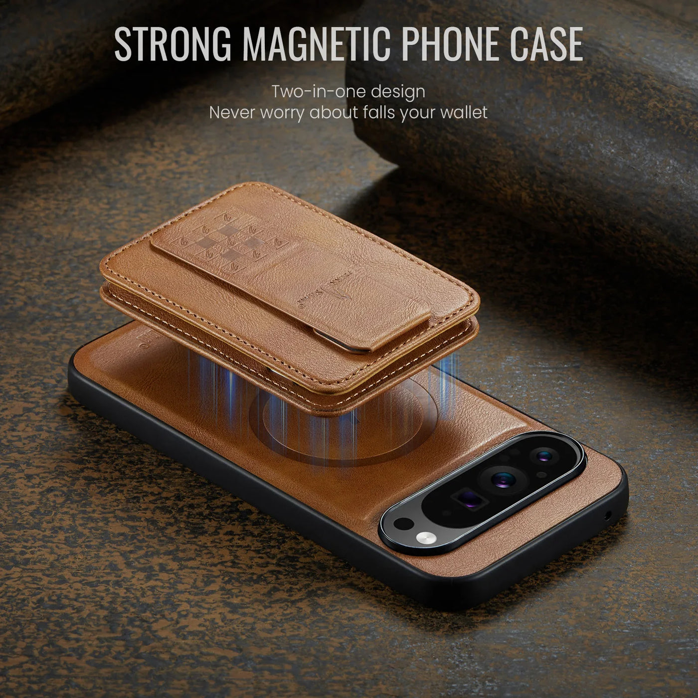 Leather Case with Detachable Magnetic Wallet For Pixel Series - The Pixel Store