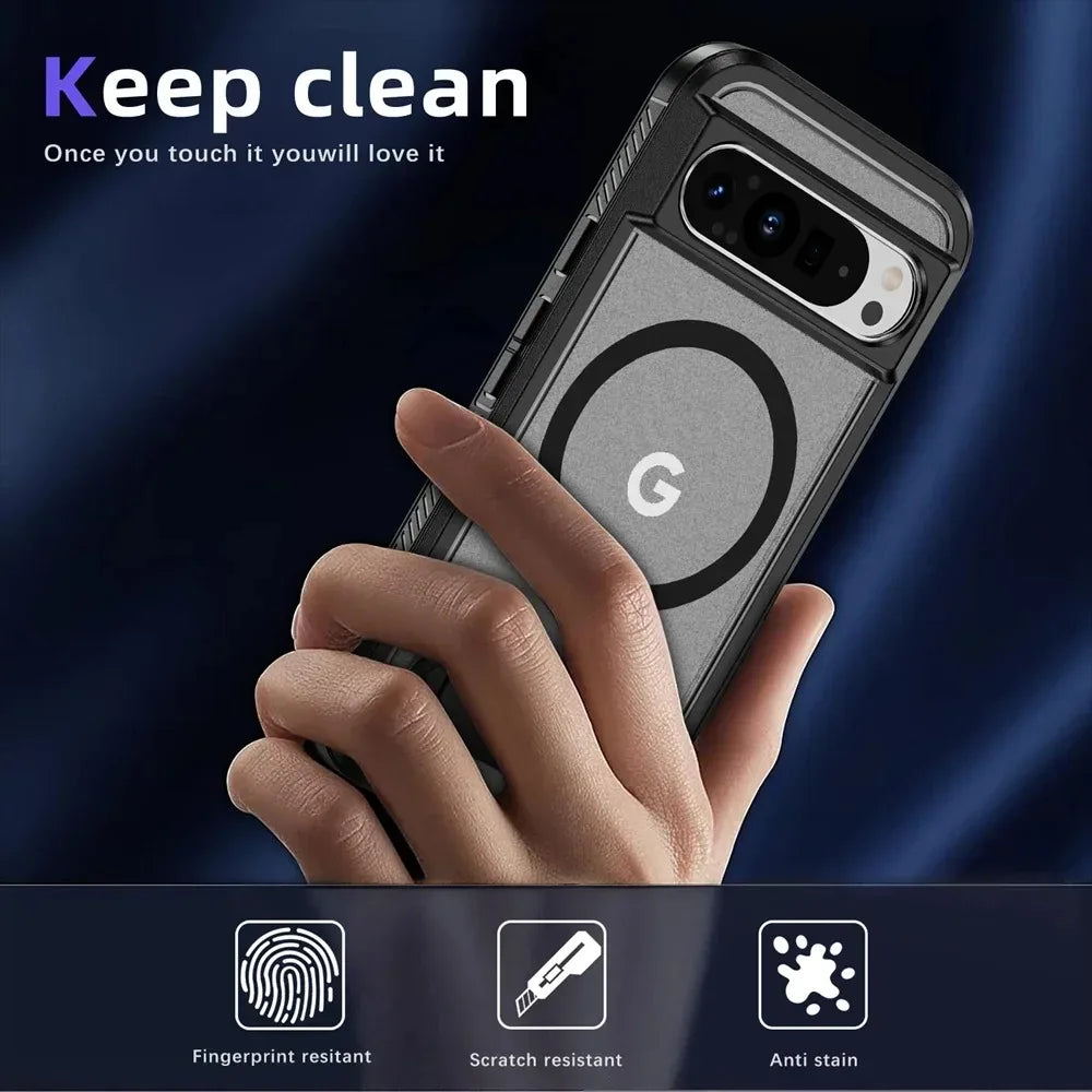 Heavy Duty Magnetic Kickstand Case for Google Pixel 10 / 9 / 8