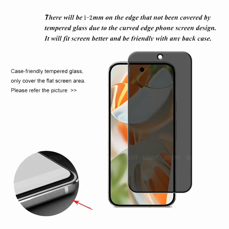 Privacy Tempered Glass + Camera Lens Protector for Google Pixel 10
