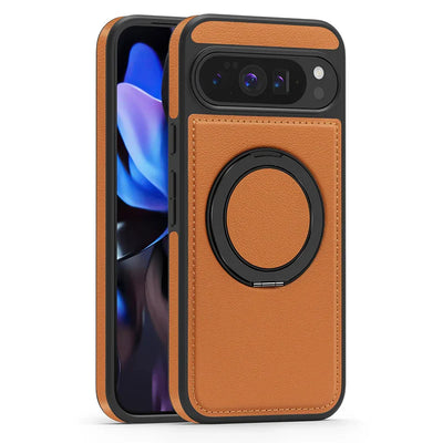 Leather Ring Case with Stand for Google Pixel 10 / 9 / 8