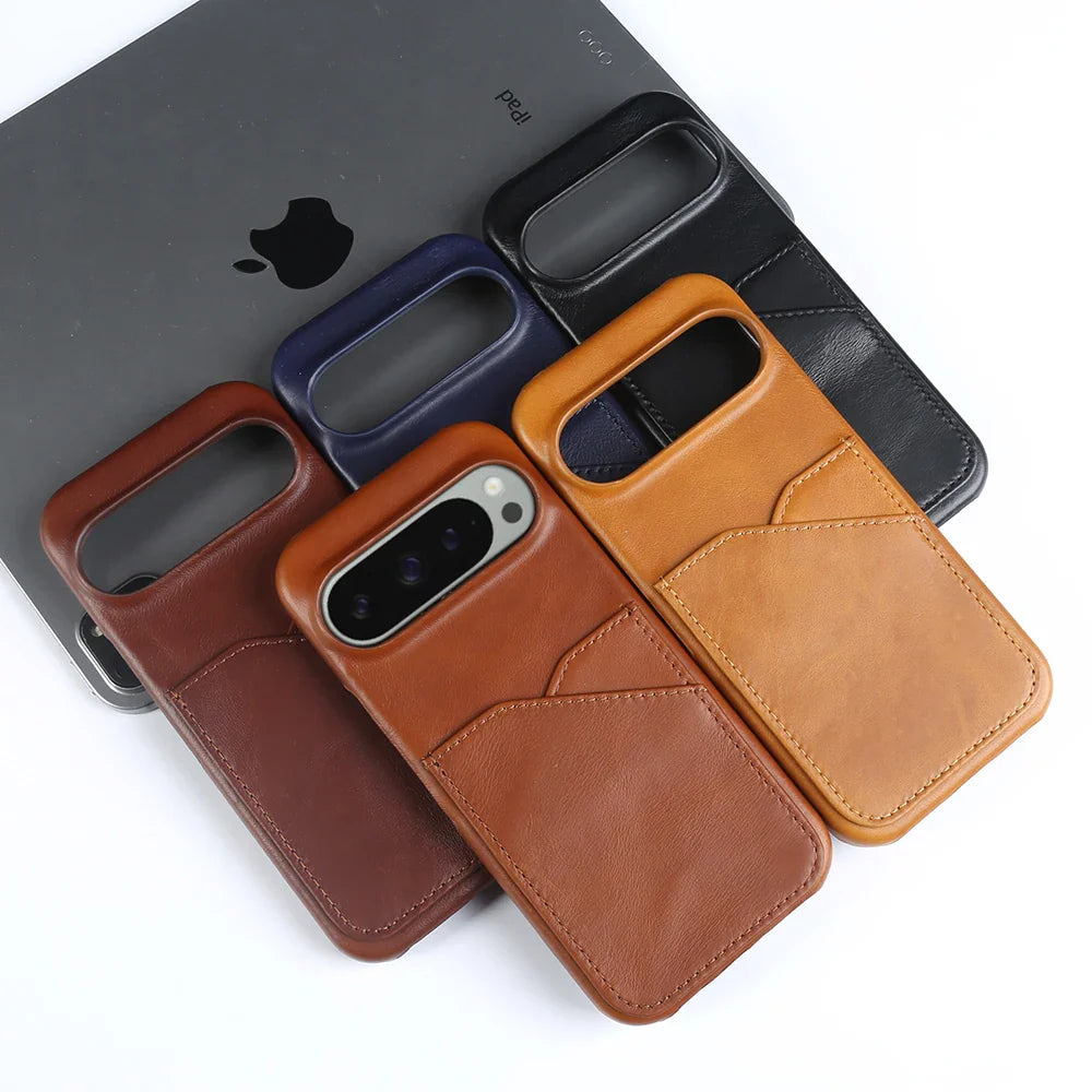 Premium Leather Card Holder Case for Google Pixel 10 / 9 / 8