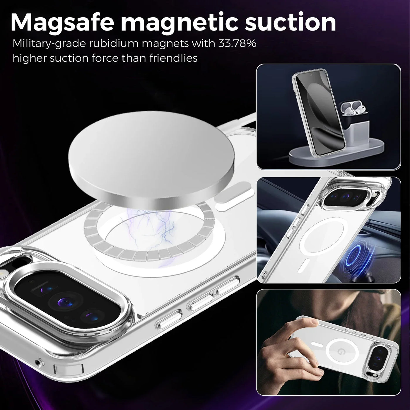 Magnetic Transparent Case for Google Pixel 10