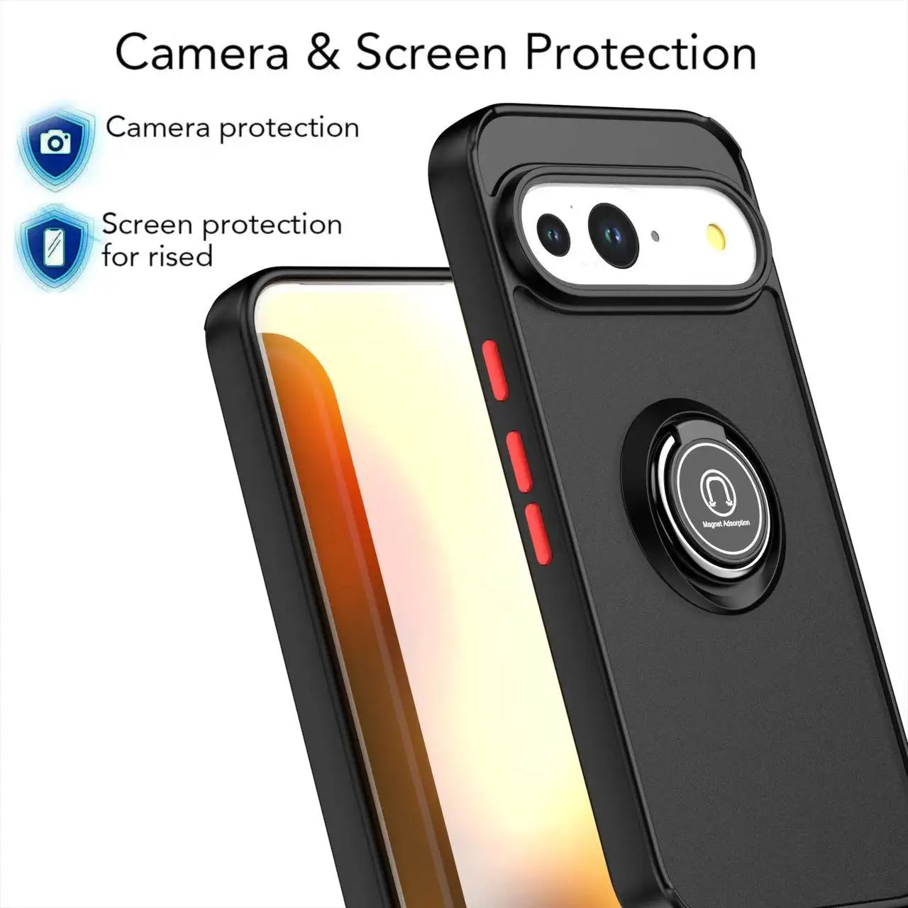 ugged Ring Case with Kickstand for Google Pixel 10 / 9 / 8 / 7
