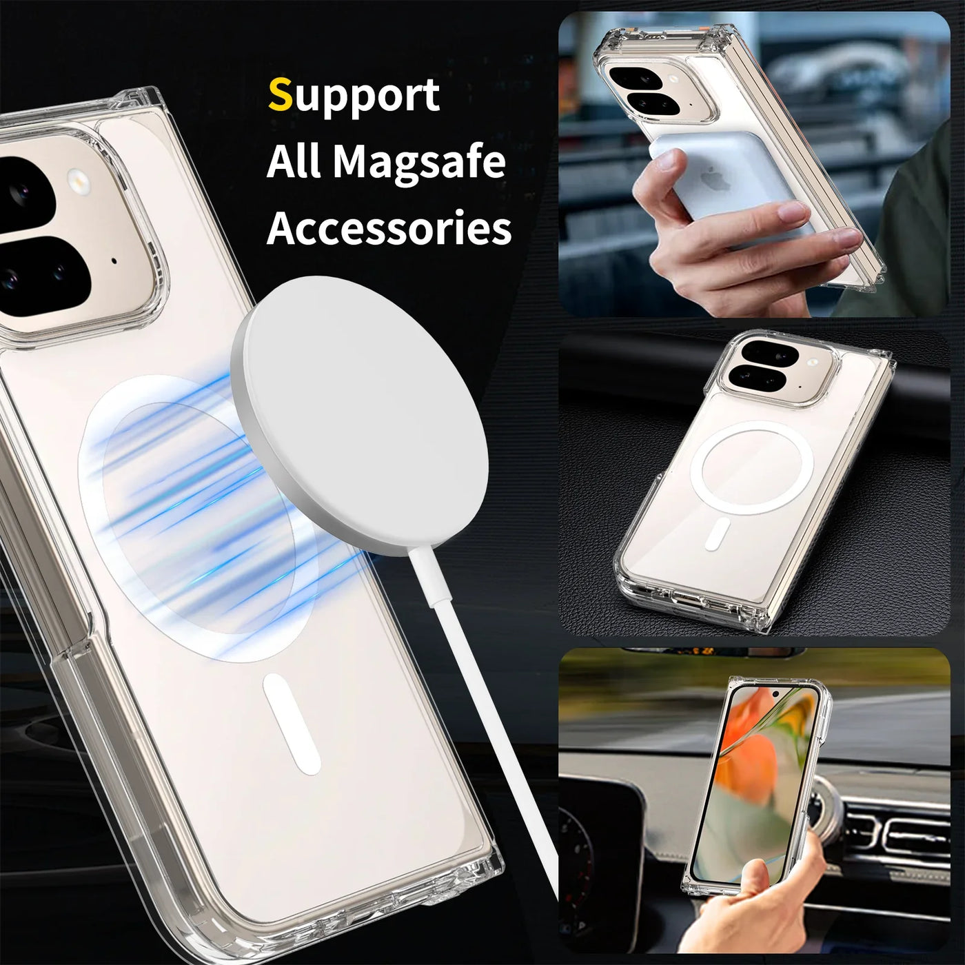 Clear MagSafe Hybrid Protective Case for Google Pixel 10 Pro Fold