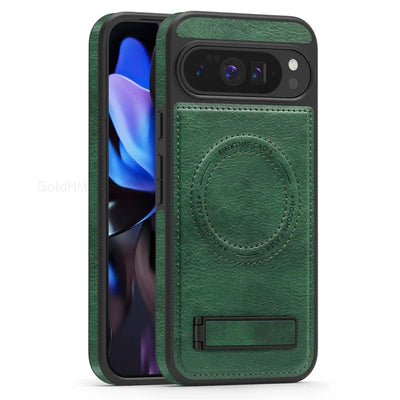 Leather Magnetic Case with Stand for Google Pixel 10