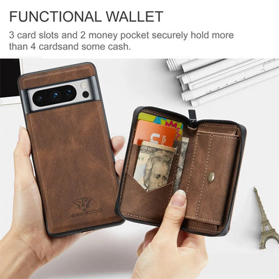 Luxury Magnetic Leather Case with Detachable Wallet for Google Pixel 8 Series - The Pixel Store