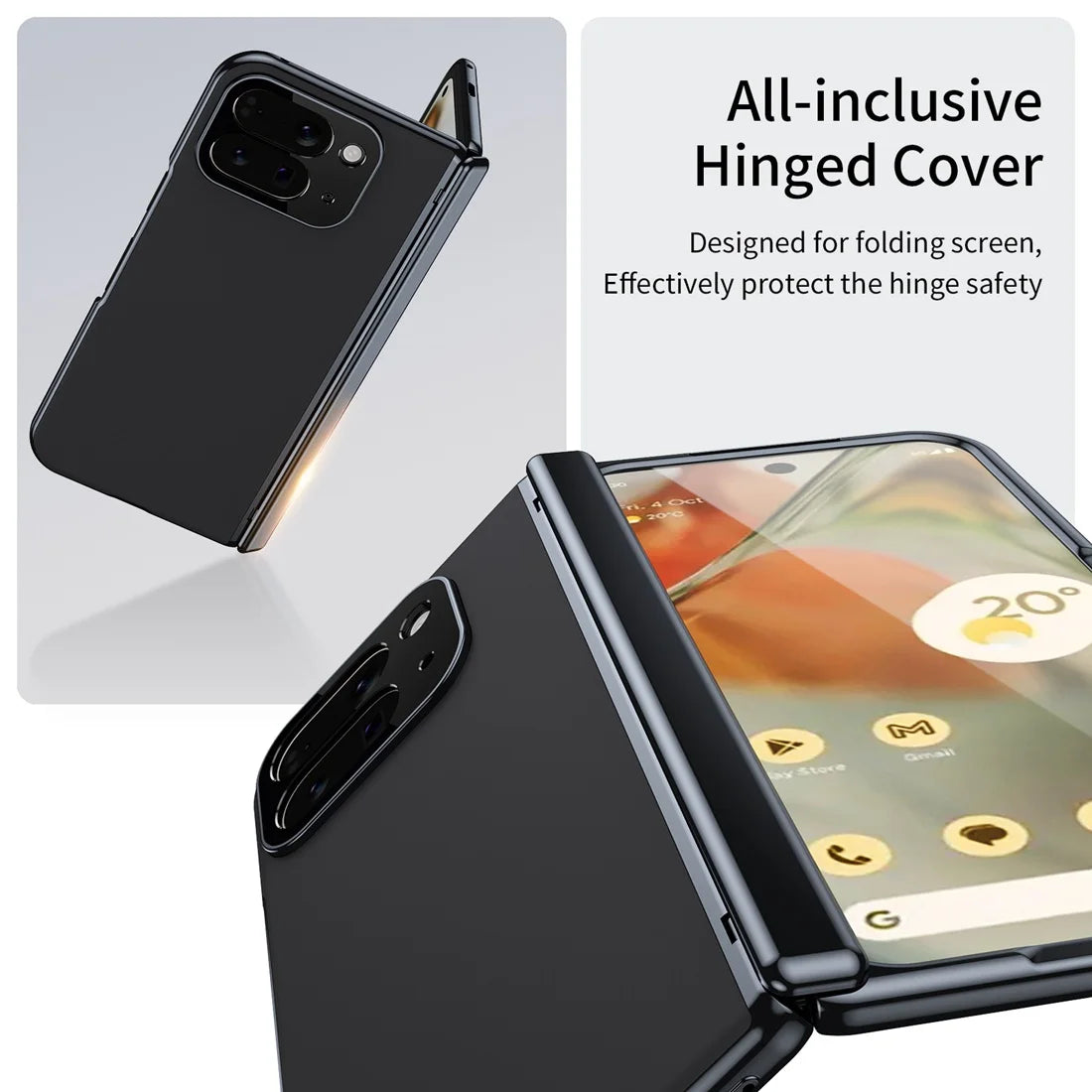 Magnetic Hinge Protection Case with Tempered Glass for Google Pixel 10 Pro Fold