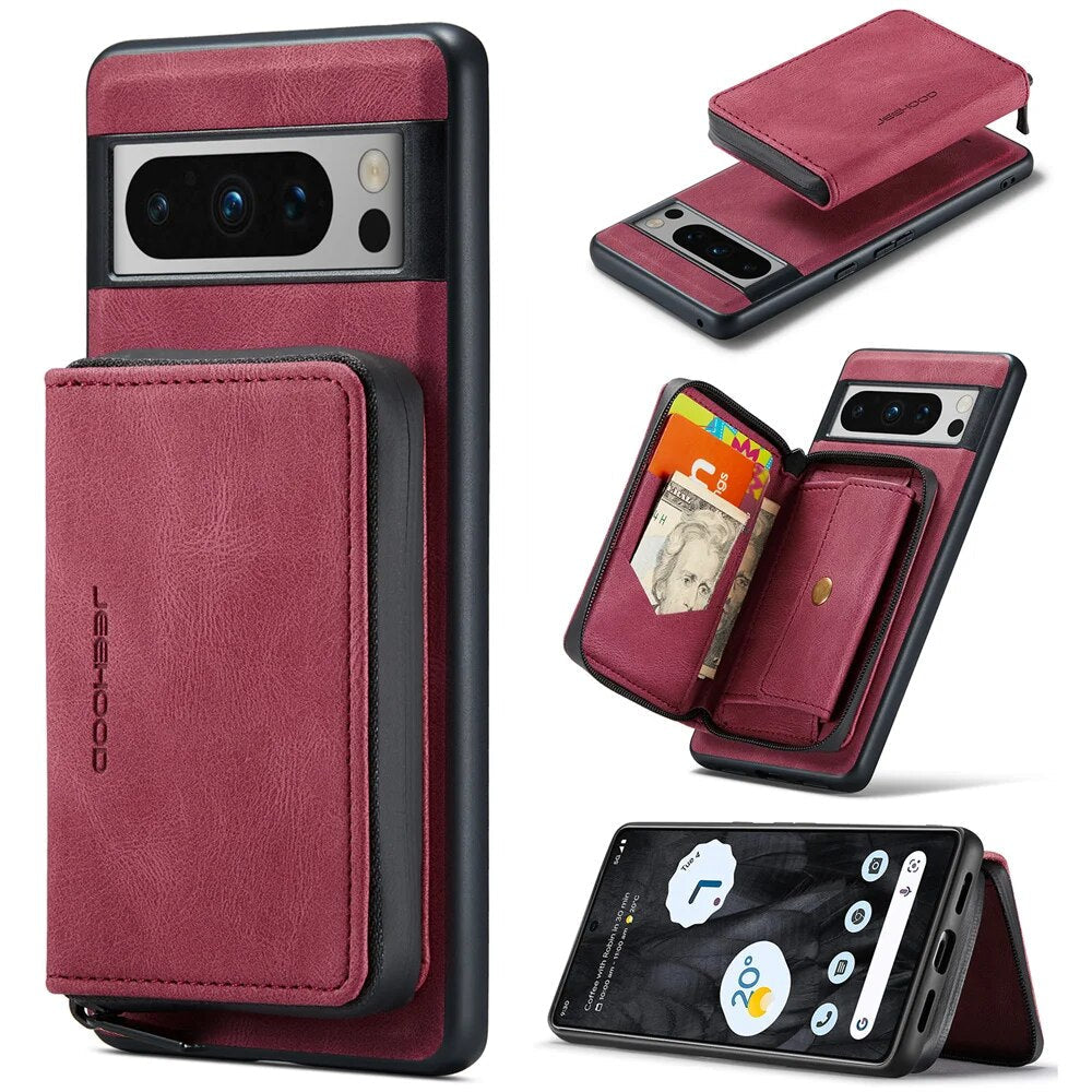 Luxury Magnetic Leather Case with Detachable Wallet for Google Pixel 8 Series - The Pixel Store