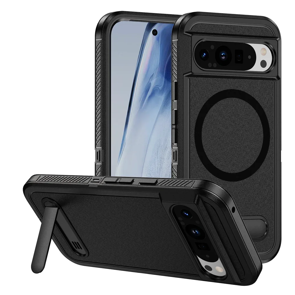 Heavy Duty Magnetic Kickstand Case for Google Pixel 10 / 9 / 8