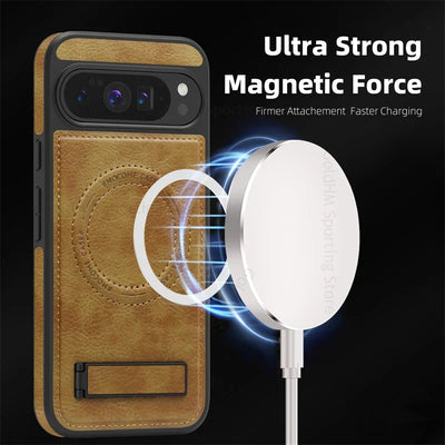 Leather Magnetic Case with Stand for Google Pixel 10