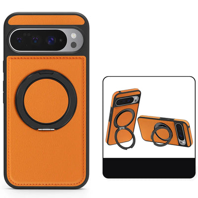 Leather Ring Case with Stand for Google Pixel 10 / 9 / 8