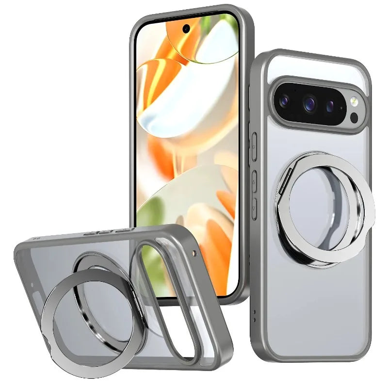 Clear Magnetic Ring Kickstand Case for Google Pixel 10 / 9