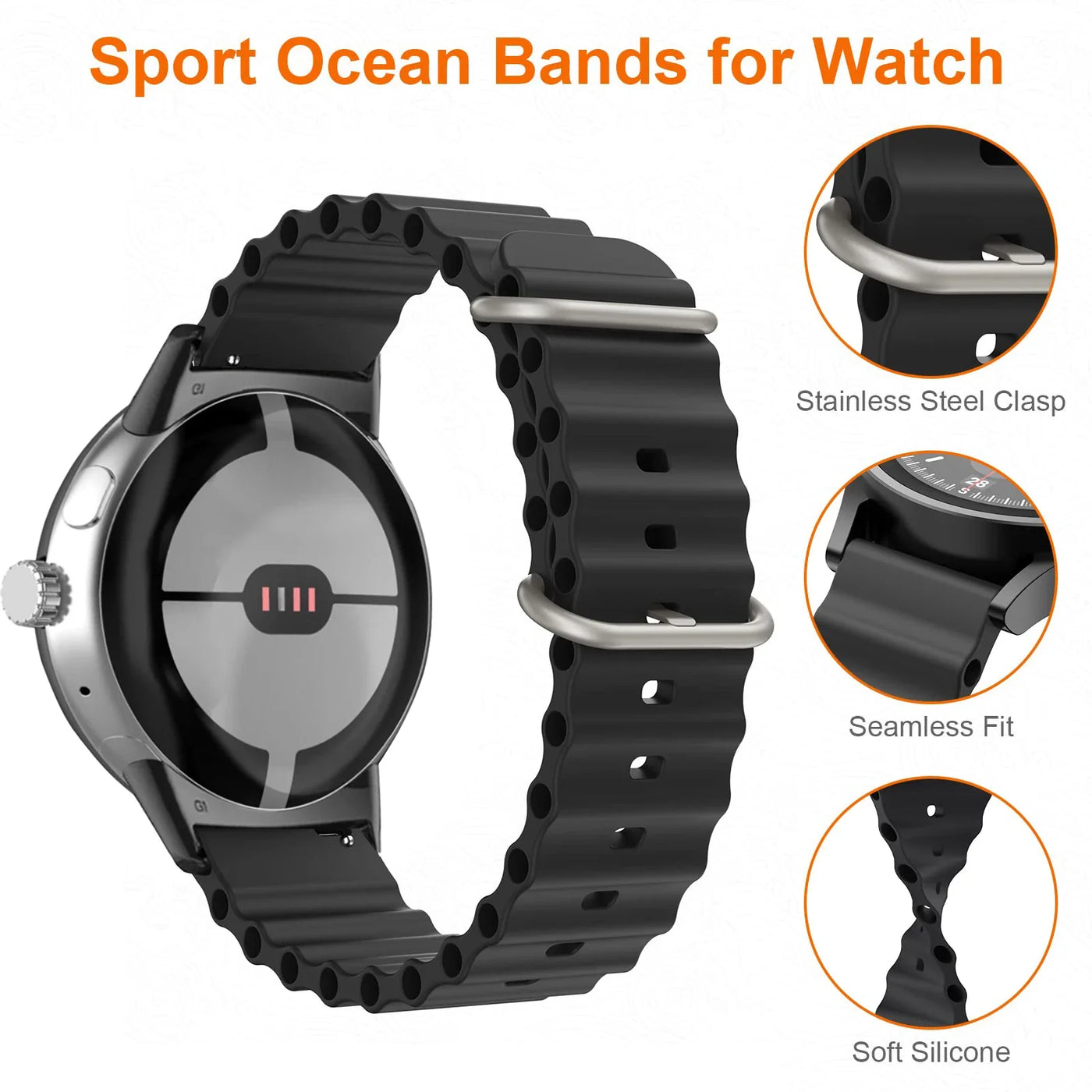 Silicone Ocean Band For Google Pixel Watch Series - The Pixel Store