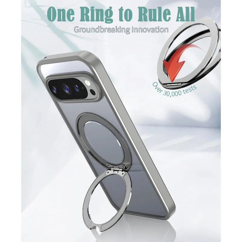 Clear Magnetic Ring Kickstand Case for Google Pixel 10 / 9