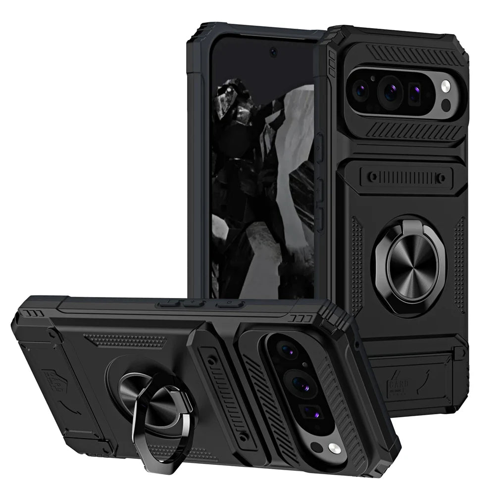 Armor Card Slot Case with Stand for Google Pixel 9