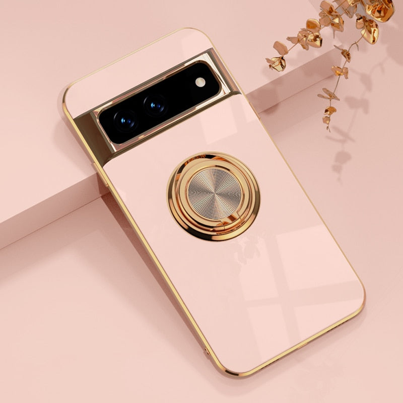 Luxury Plating Silicone Shockproof Phone Case For Google Pixel 7 Series - The Pixel Store